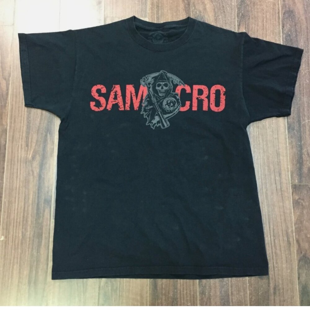 Sons of Anarchy Sam Cro Black Large T Shirt Official Cotton Chest 40" Samcro SOA